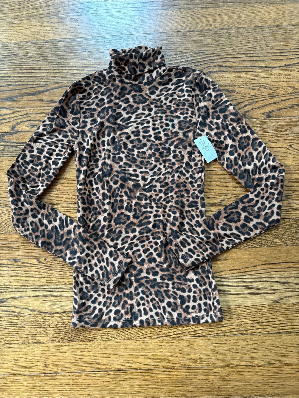 Gap NWT Modern Leopard Print Turtleneck Top - Brown, XXS